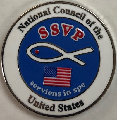 SSVP lapel pin